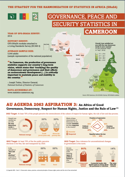 Governance, Peace and Security Statistics In Cameroon
